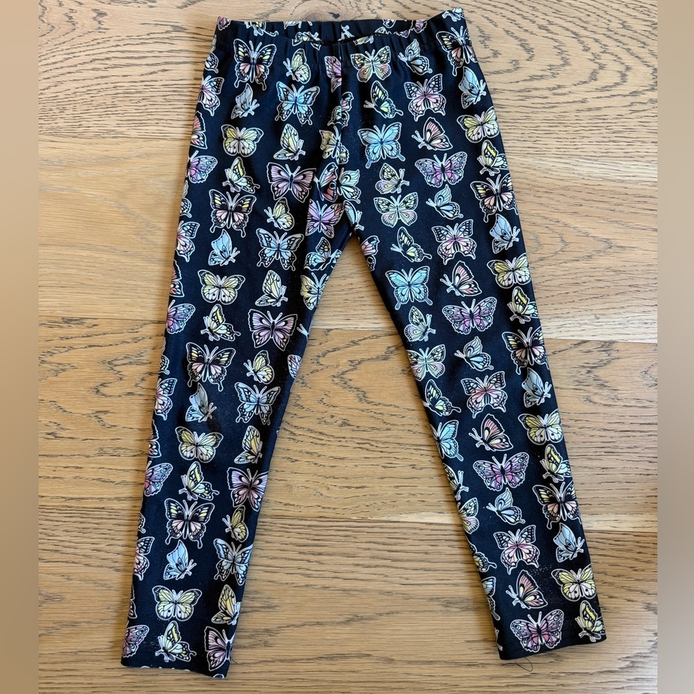 Terez Hi Shine Multicolor Butterfly Kids Leggings GUC